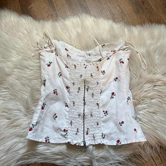 REFORMATION Magnolia Top In Queen Anne 100% Linen - Picture 5 of 8